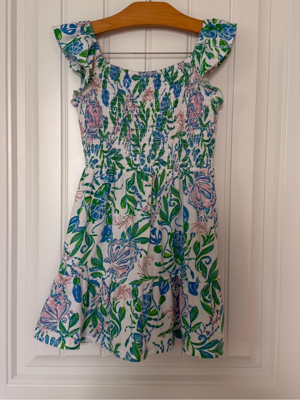 Lilly Pulitzer Girls Mini Jilly Dress Resort White Just a Pinch Size Medium